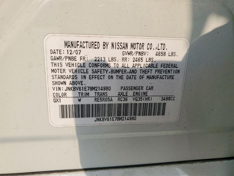 Продажа на аукционе авто 2008 Infiniti G35, vin: JNKBV61E78M214980, номер лота: 67245336