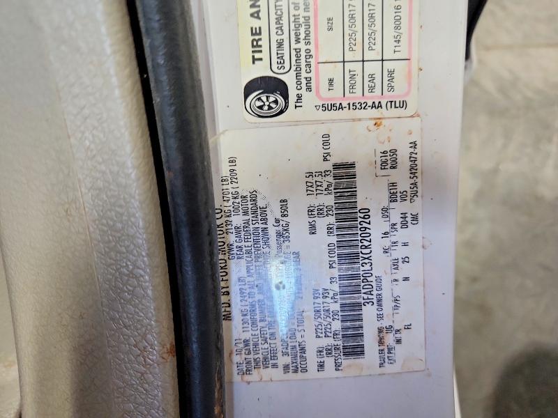 Продажа на аукционе авто 2012 Ford Fusion, vin: 3FADP0L3XCR209260, номер лота: 64677166
