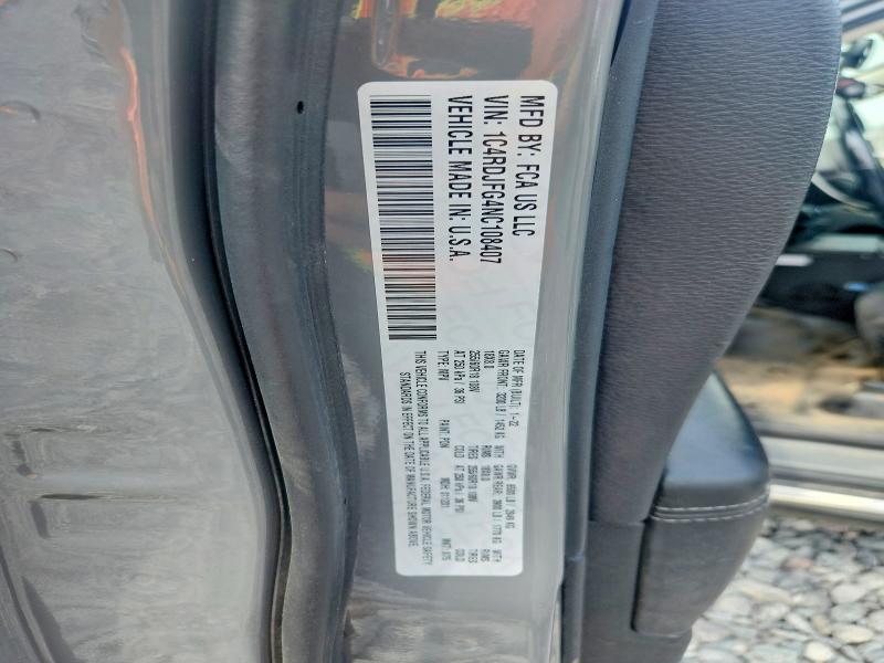 2022 Dodge Durango მანქანა იყიდება აუქციონზე, vin: 1C4RDJFG4NC108407, აუქციონის ნომერი: 60587296