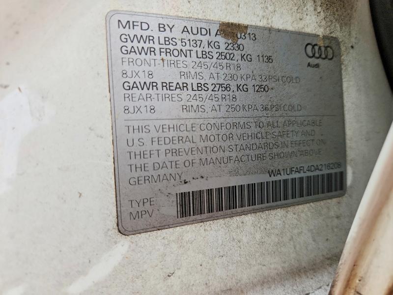 Продажа на аукционе авто 2013 Audi A4 Allroad, vin: WA1UFAFL4DA216208, номер лота: 64835856