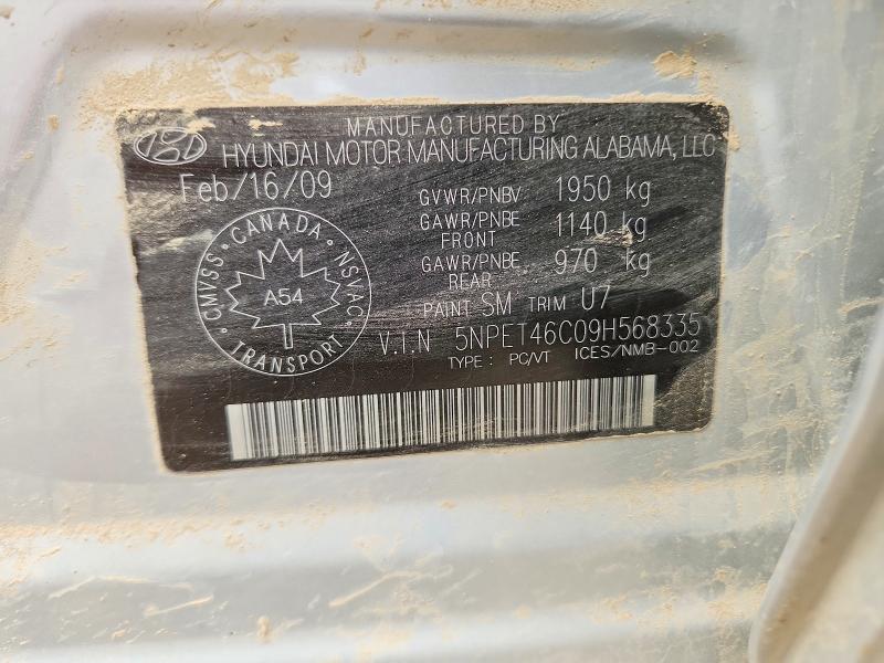 Aukcja sprzedaży 2009 Hyundai Sonata, vin: 5NPET46C09H568335, numer aukcji: 63761266
