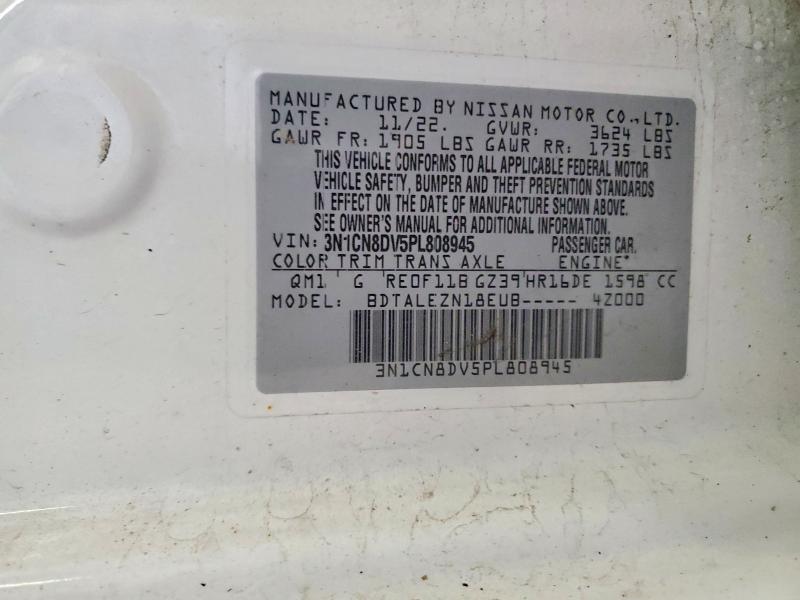 2023 Nissan Versa მანქანა იყიდება აუქციონზე, vin: 3N1CN8DV5PL808945, აუქციონის ნომერი: 66077766