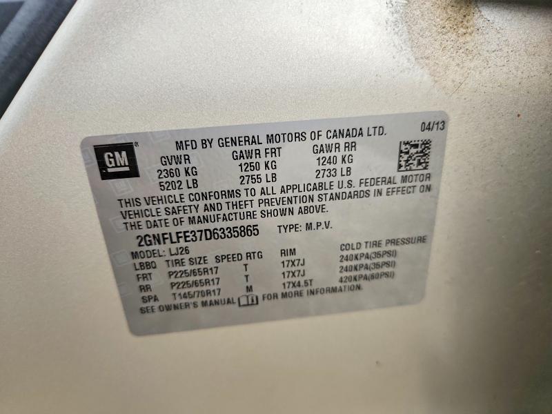 64319016 :رقم المزاد ، 2GNFLFE37D6335865 vin ، 2013 Chevrolet Equinox مزاد بيع