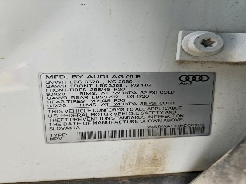 Продажа на аукционе авто 2017 Audi Q7, vin: WA1VAAF73HD001073, номер лота: 65462136