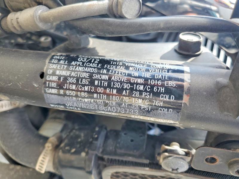 2012 Kawasaki Vn900 მანქანა იყიდება აუქციონზე, vin: JKAVN2B18CA073733, აუქციონის ნომერი: 65036046