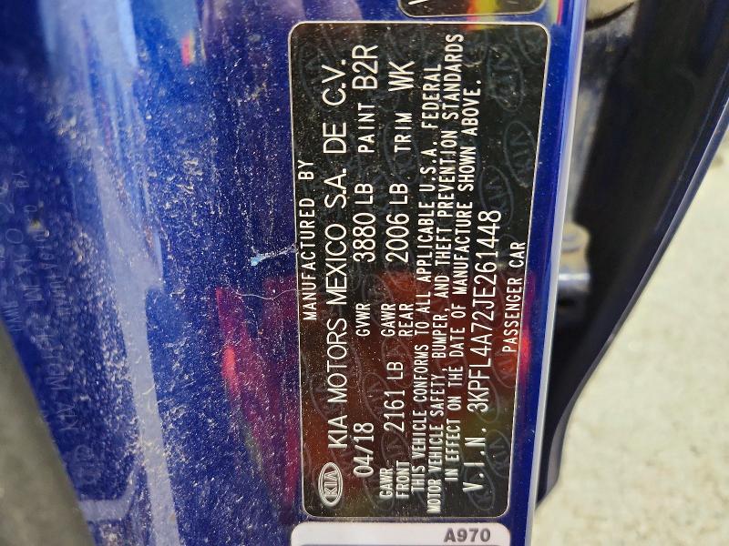 Продаж на аукціоні авто 2018 Kia Forte, vin: 3KPFL4A72JE261448, номер лоту: 64048116