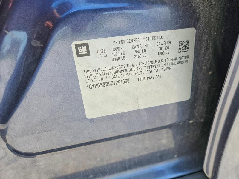 2013 Chevrolet Cruze მანქანა იყიდება აუქციონზე, vin: 1G1PG5SB9D7291660, აუქციონის ნომერი: 67327286