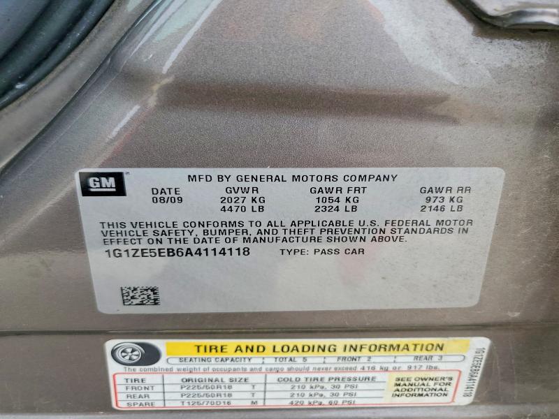 2010 Chevrolet Malibu მანქანა იყიდება აუქციონზე, vin: 1G1ZE5EB6A4114118, აუქციონის ნომერი: 64934736