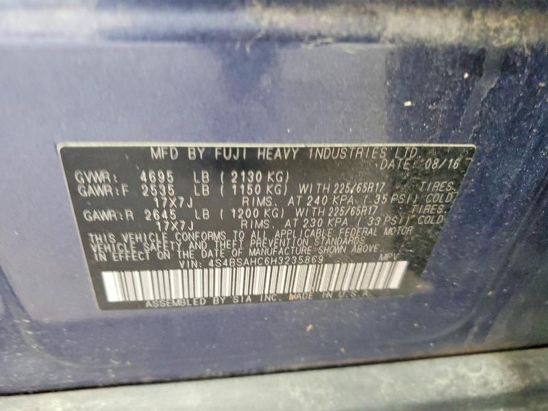 Aukcja sprzedaży 2017 Subaru Outback, vin: 4S4BSAHC6H3235869, numer aukcji: 65660836