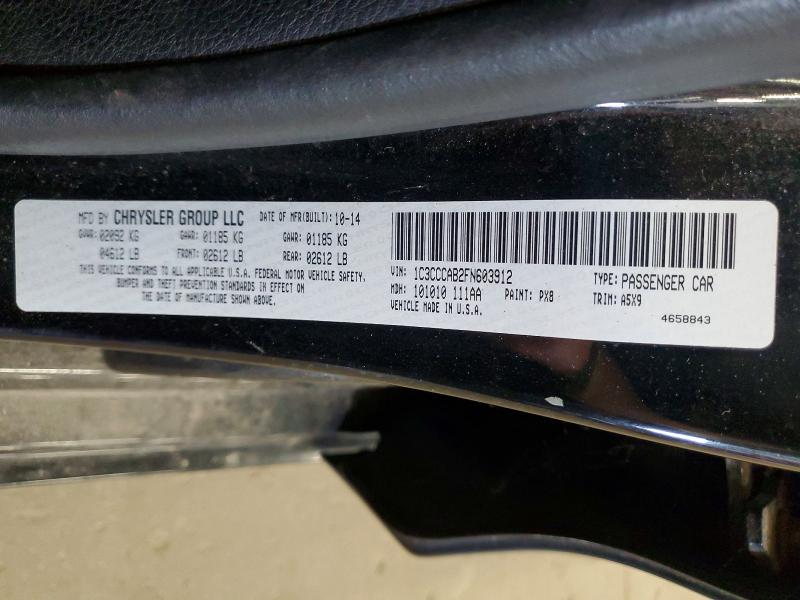 Aukcja sprzedaży 2015 Chrysler 200, vin: 1C3CCCAB2FN603912, numer aukcji: 65847956