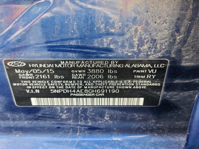 64201586 :رقم المزاد ، 5NPDH4AE8GH691190 vin ، 2016 Hyundai Elantra مزاد بيع