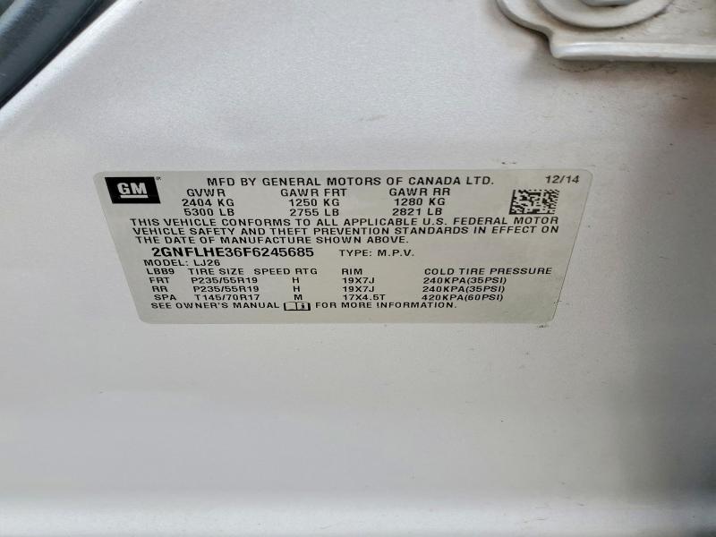 2015 Chevrolet Equinox მანქანა იყიდება აუქციონზე, vin: 2GNFLHE36F6245685, აუქციონის ნომერი: 63682176