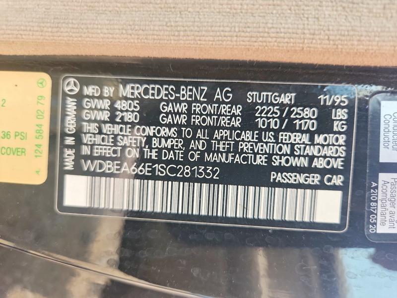 Продажа на аукционе авто 1995 Mercedes-benz E, vin: WDBEA66E1SC281332, номер лота: 64597996