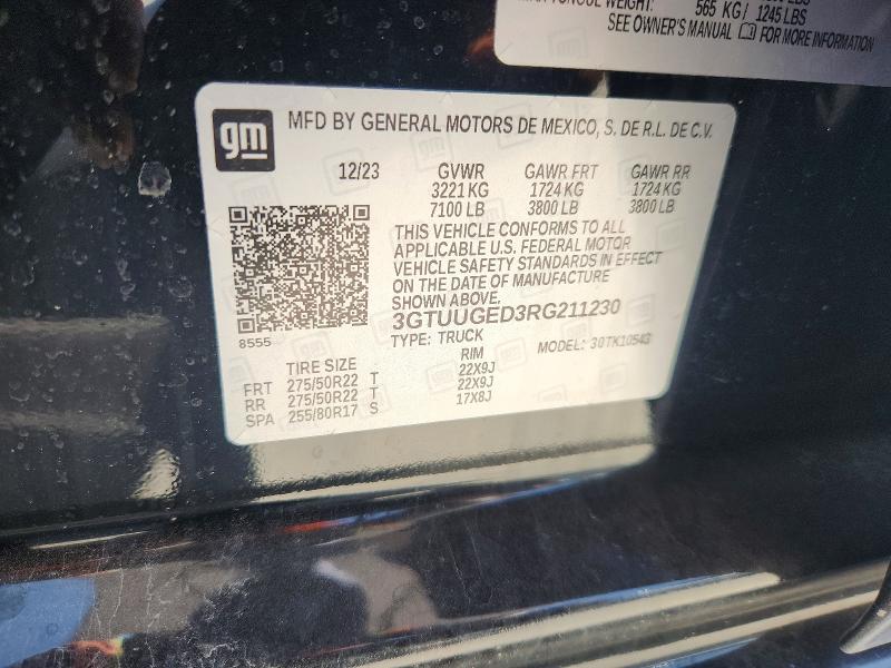 Продаж на аукціоні авто 2024 Gmc Sierra, vin: 3GTUUGED3RG211230, номер лоту: 64078006