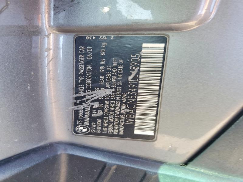 Aukcja sprzedaży 2001 Bmw Z3, vin: WBACN53491LL48905, numer aukcji: 61645656
