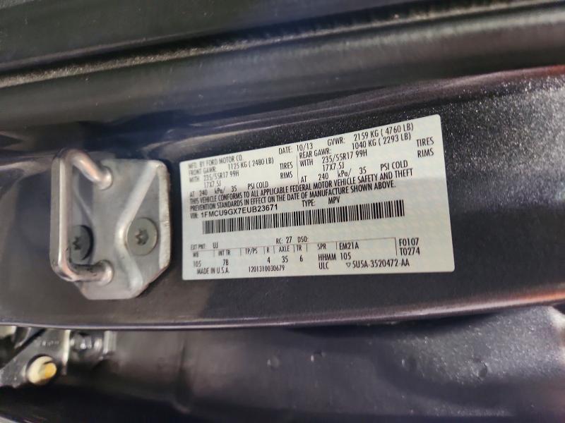 Продажа на аукционе авто 2014 Ford Escape, vin: 1FMCU9GX7EUB23671, номер лота: 64051346