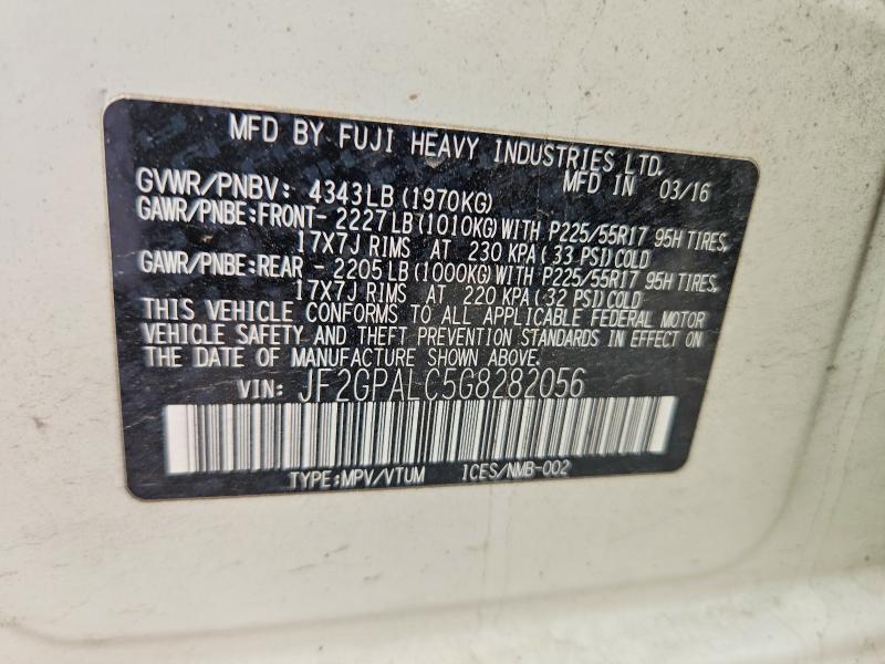 Продаж на аукціоні авто 2016 Subaru Crosstrek, vin: JF2GPALC5G8282056, номер лоту: 63499726