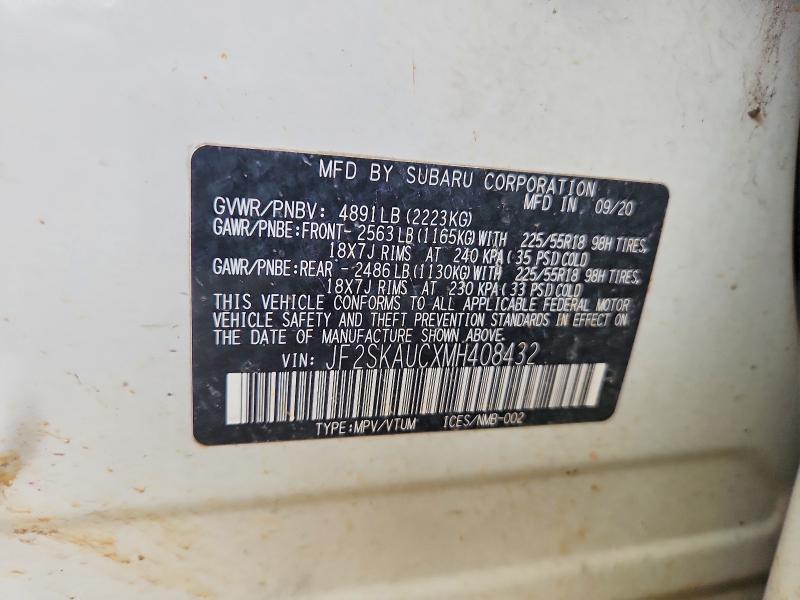 Продажа на аукционе авто 2021 Subaru Forester, vin: JF2SKAUCXMH408432, номер лота: 62767646
