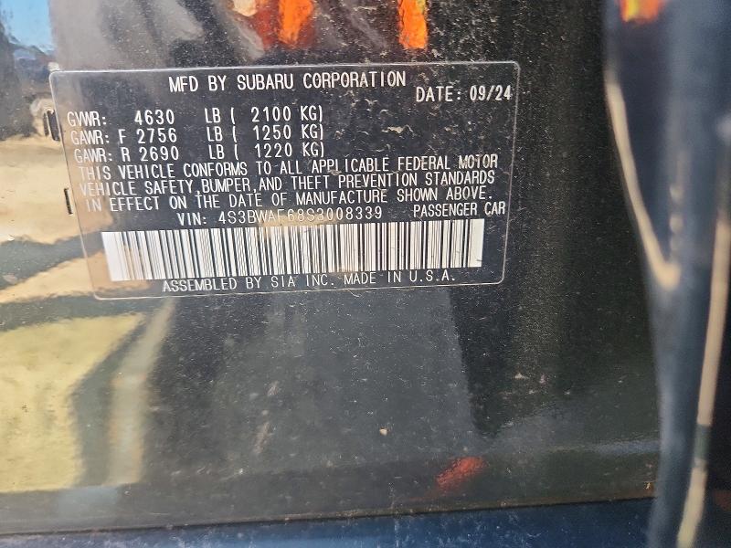 66268046 :رقم المزاد ، 4S3BWAF68S3008339 vin ، 2025 Subaru Legacy مزاد بيع
