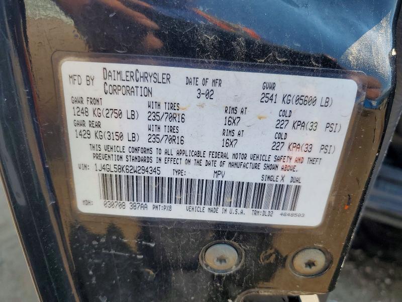 Продажа на аукционе авто 2002 Jeep Liberty, vin: 1J4GL58K62W294345, номер лота: 64327886
