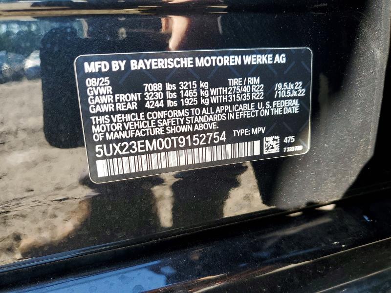 62968006 :رقم المزاد ، 5UX23EM00T9152754 vin ، 2026 Bmw X7 مزاد بيع