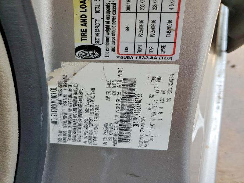 Продажа на аукционе авто 2008 Ford Fusion, vin: 3FAHP07168R248722, номер лота: 64095326