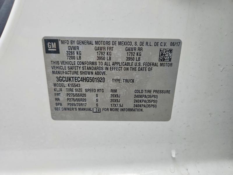 64367166 :رقم المزاد ، 3GCUKTEC4HG501920 vin ، 2017 Chevrolet Silverado مزاد بيع