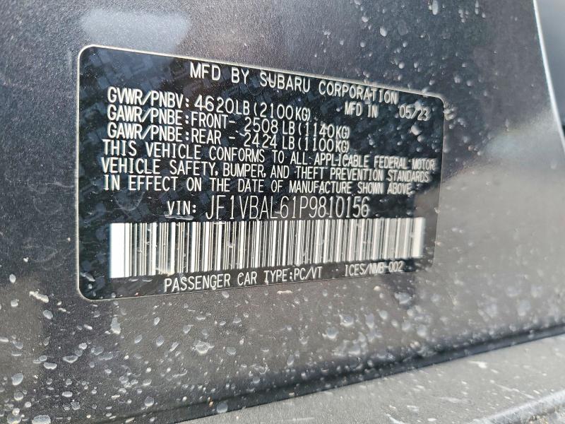 Aukcja sprzedaży 2023 Subaru Wrx, vin: JF1VBAL61P9810156, numer aukcji: 64907276