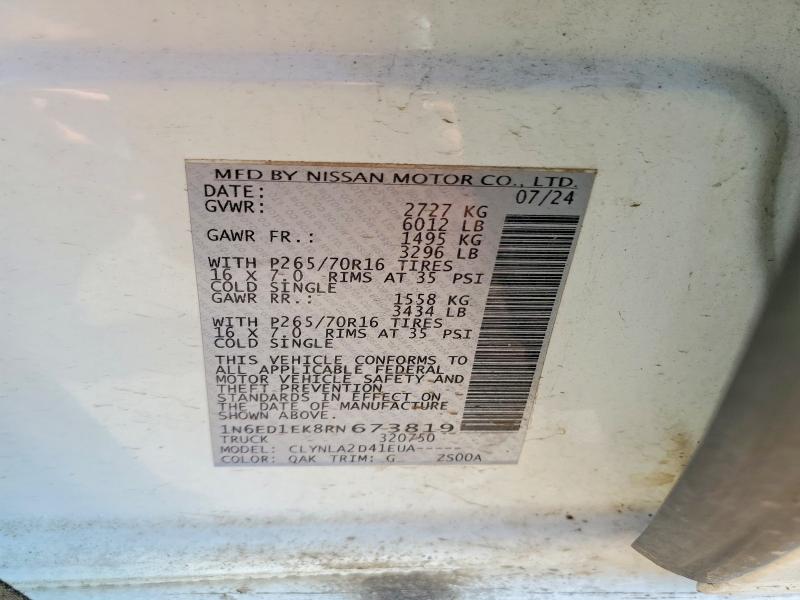 Продаж на аукціоні авто 2024 Nissan Frontier, vin: 1N6ED1EK8RN673819, номер лоту: 63207566