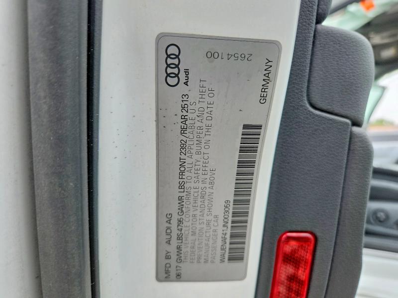 Продажа на аукционе авто 2018 Audi A4, vin: WAUENAF41JN003059, номер лота: 64650226