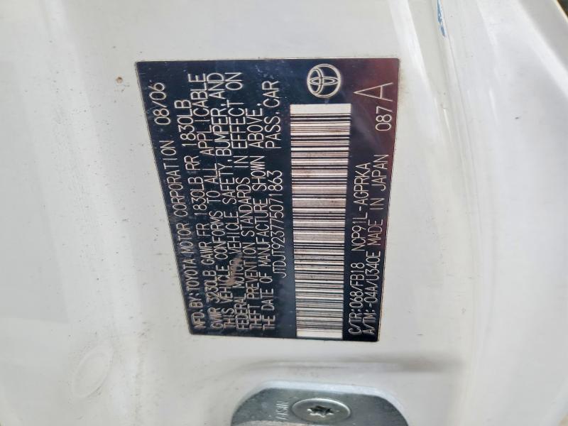 Продажа на аукционе авто 2007 Toyota Yaris, vin: JTDJT923775071863, номер лота: 65077066