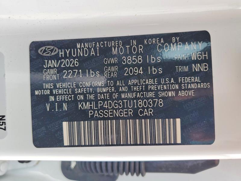 Продаж на аукціоні авто 2026 Hyundai Elantra, vin: KMHLP4DG3TU180378, номер лоту: 64092476