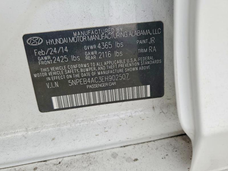 Продажа на аукционе авто 2014 Hyundai Sonata, vin: 5NPEB4AC3EH902507, номер лота: 61066286