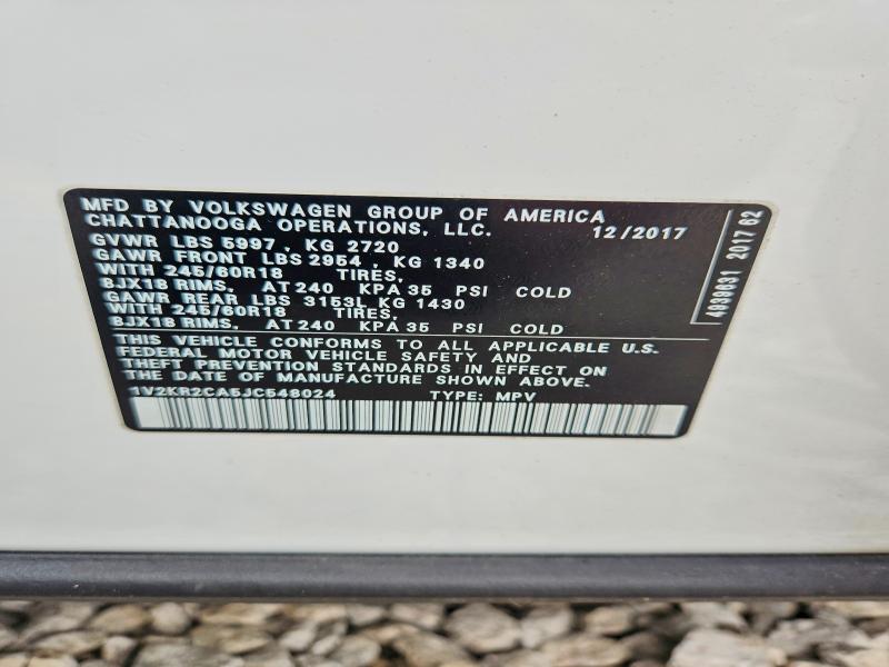 Aukcja sprzedaży 2018 Volkswagen Atlas, vin: 1V2KR2CA5JC548024, numer aukcji: 65151766