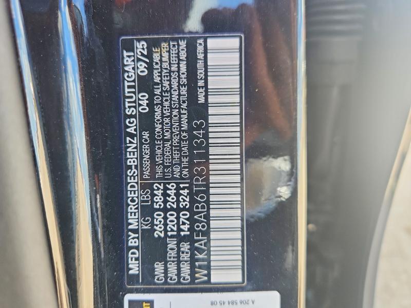 Продаж на аукціоні авто 2026 Mercedes-benz C, vin: W1KAF8AB6TR311343, номер лоту: 66590116