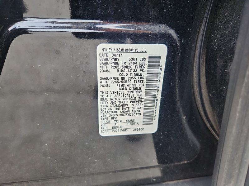 Aukcja sprzedaży 2015 Infiniti Qx70, vin: JN8CS1MU7FM380129, numer aukcji: 66939086