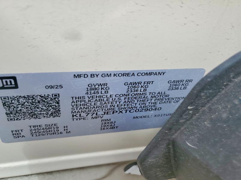 Aukcja sprzedaży 2026 Chevrolet Trax, vin: KL77LJEPXTC029040, numer aukcji: 65150566