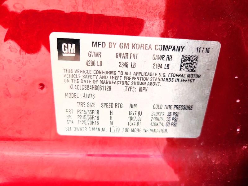 Продажа на аукционе авто 2017 Buick Encore, vin: KL4CJCSB4HB061128, номер лота: 66285696