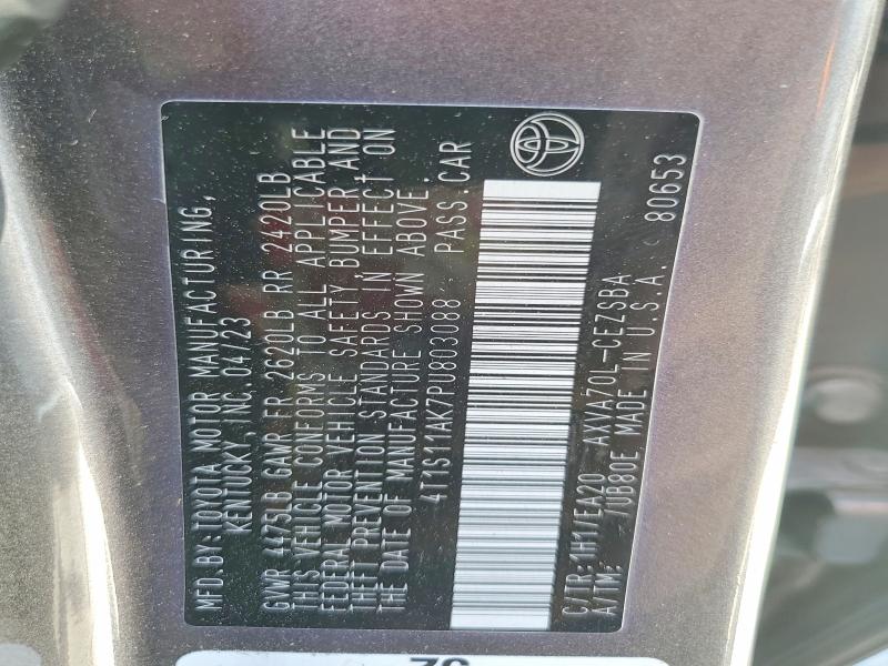 62096596 :رقم المزاد ، 4T1S11AK7PU803088 vin ، 2023 Toyota Camry مزاد بيع