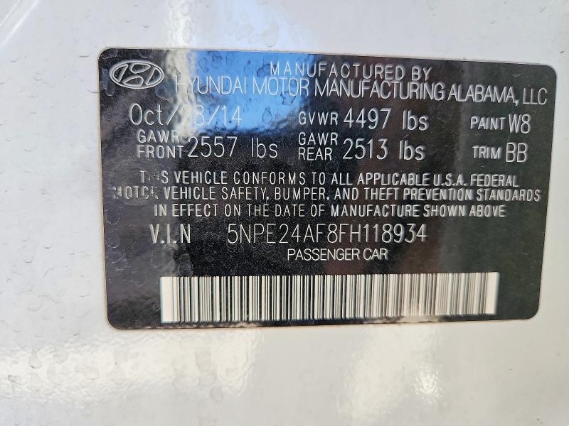 Aukcja sprzedaży 2015 Hyundai Sonata, vin: 5NPE24AF8FH118934, numer aukcji: 67033426