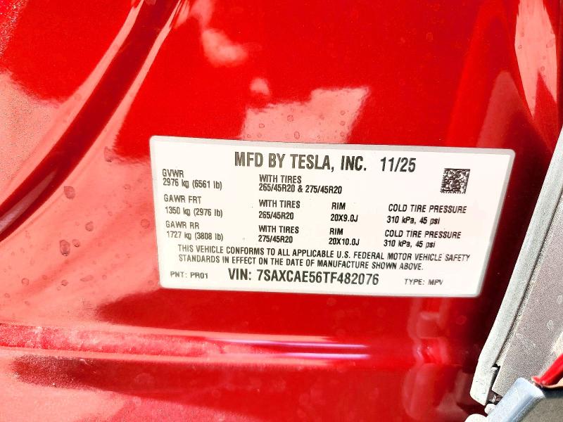 Aukcja sprzedaży 2026 Tesla Model X, vin: 7SAXCAE56TF482076, numer aukcji: 65301686