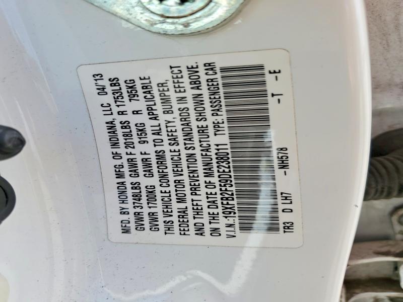 Продажа на аукционе авто 2013 Honda Civic, vin: 19XFB2F59DE238011, номер лота: 63993946