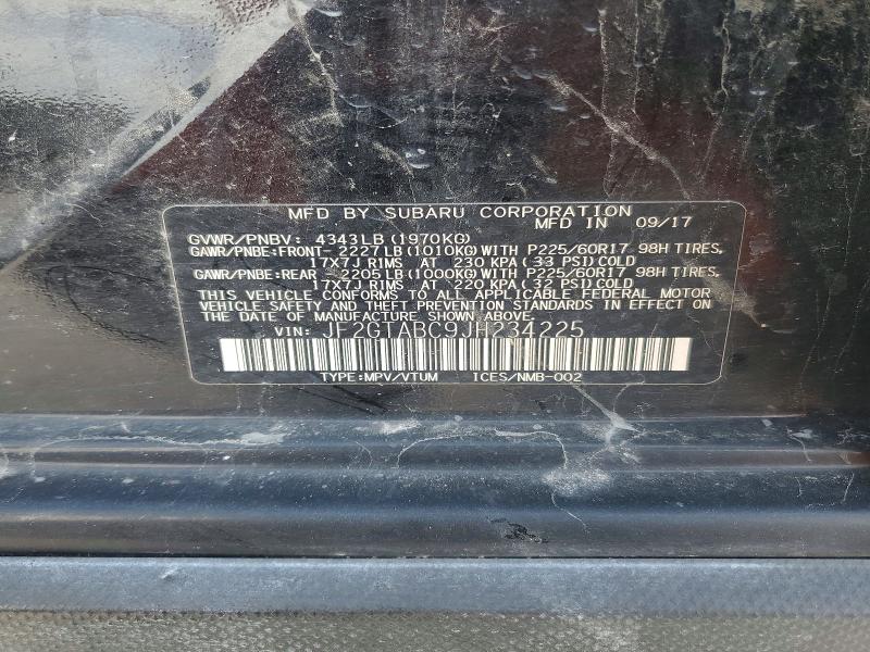 Aukcja sprzedaży 2018 Subaru Crosstrek, vin: JF2GTABC9JH234225, numer aukcji: 64588756