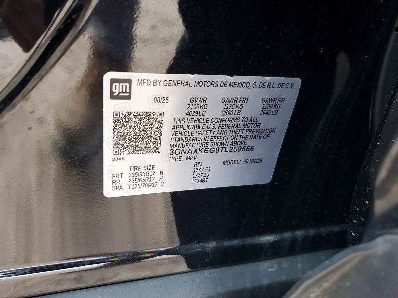 Продаж на аукціоні авто 2026 Chevrolet Equinox, vin: 3GNAXKEG9TL259666, номер лоту: 63754936