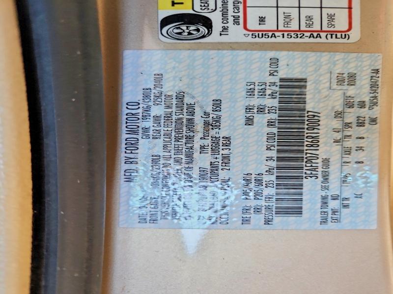 Продаж на аукціоні авто 2006 Ford Fusion, vin: 3FAFP07186R190097, номер лоту: 66570386