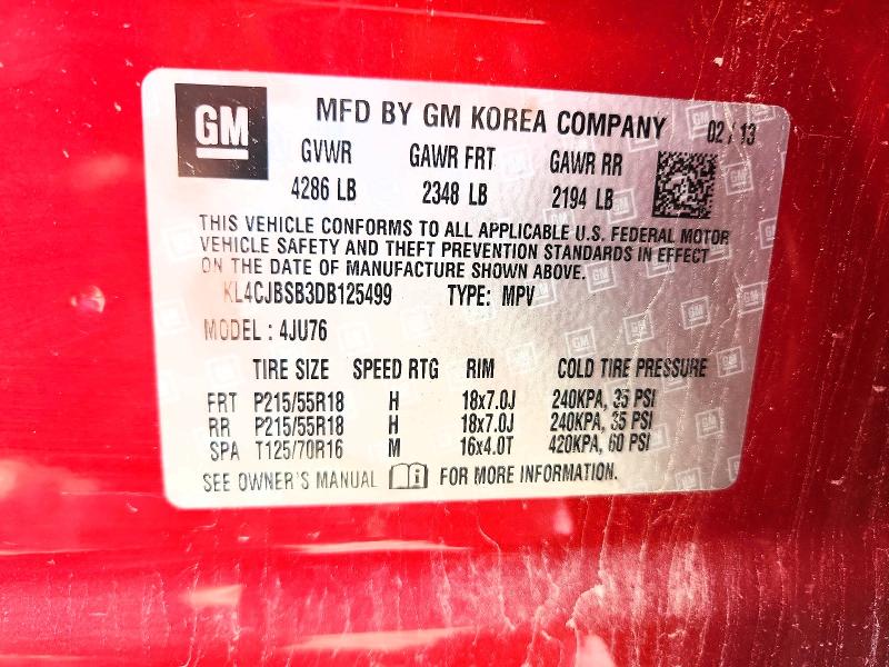 Продаж на аукціоні авто 2013 Buick Encore, vin: KL4CJBSB3DB125499, номер лоту: 65171176