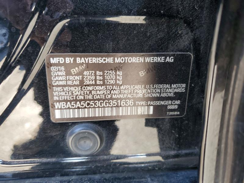 65551546 :رقم المزاد ، WBA5A5C53GG351636 vin ، 2016 Bmw 528 مزاد بيع