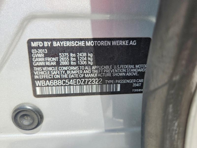Aukcja sprzedaży 2014 Bmw 640, vin: WBA6B8C54EDZ72322, numer aukcji: 65872636