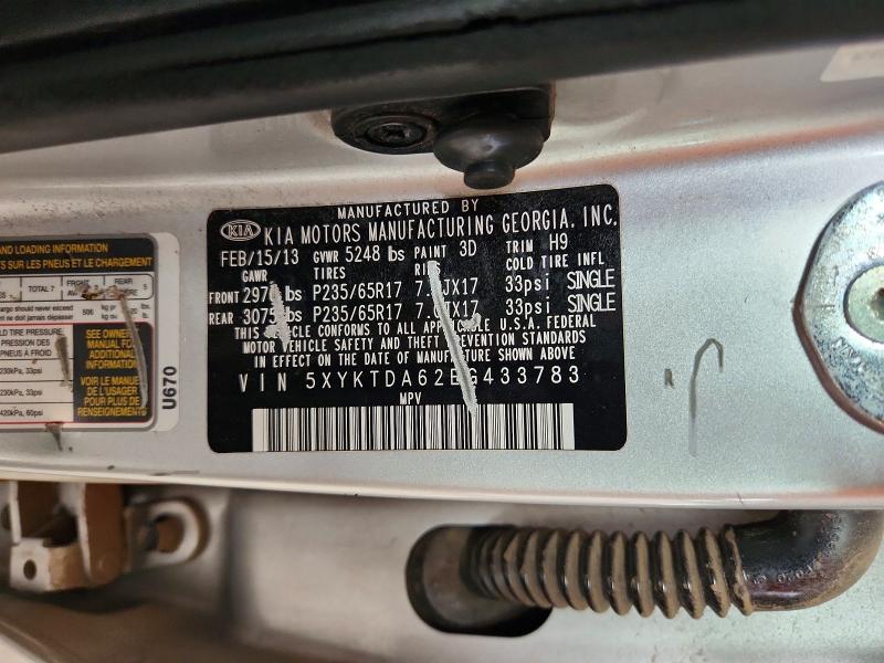 64045336 :رقم المزاد ، 5XYKTDA62EG433783 vin ، 2014 Kia Sorento مزاد بيع