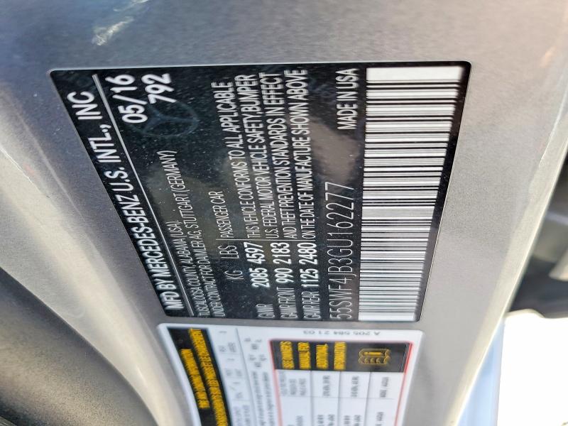 Продажа на аукционе авто 2016 Mercedes-benz C, vin: 55SWF4JB3GU162277, номер лота: 64798806